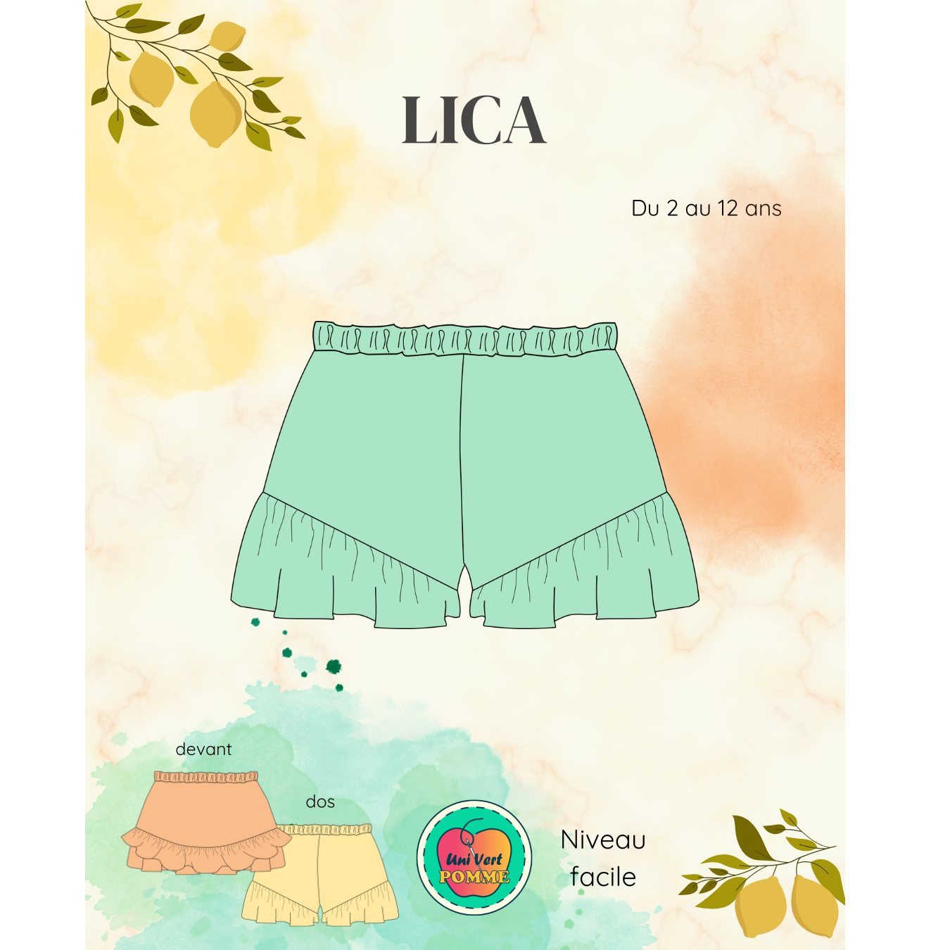 Patron jupe short LICA